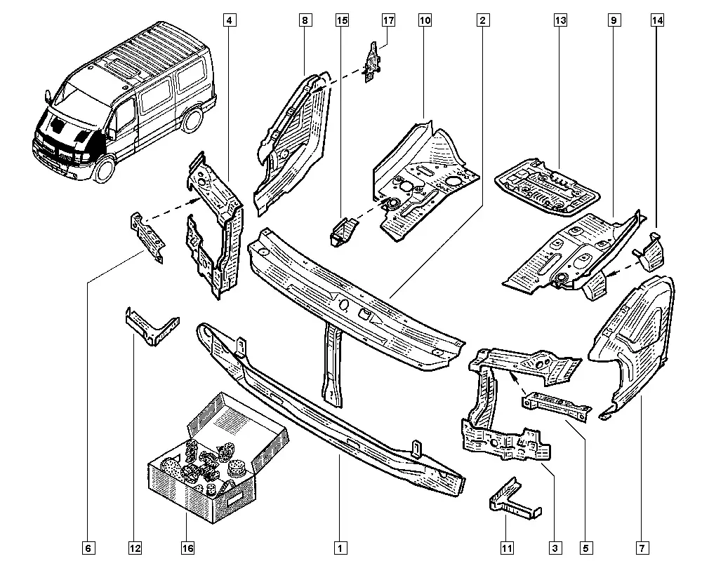 Front Body Structure diagram