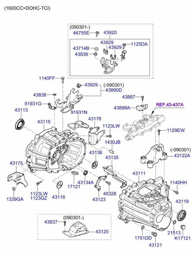 Картер АКПП diagram
