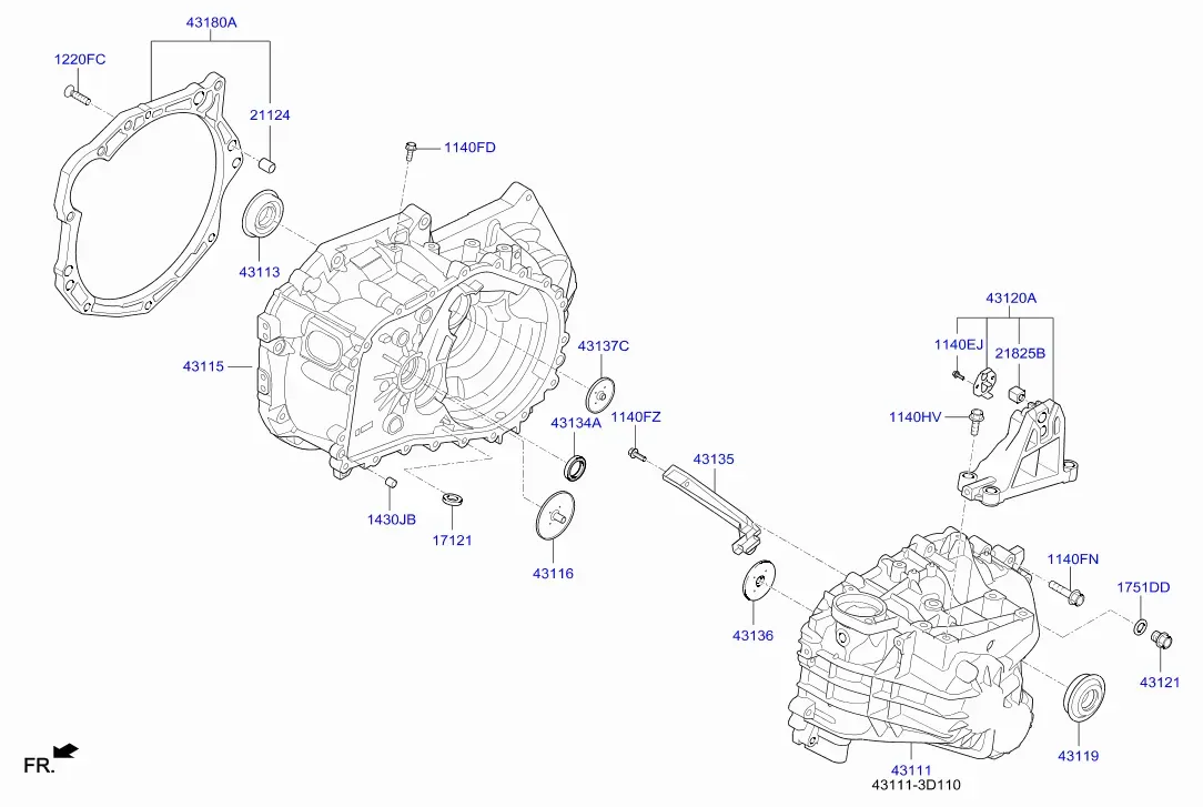 Automatic Transmission Case diagram