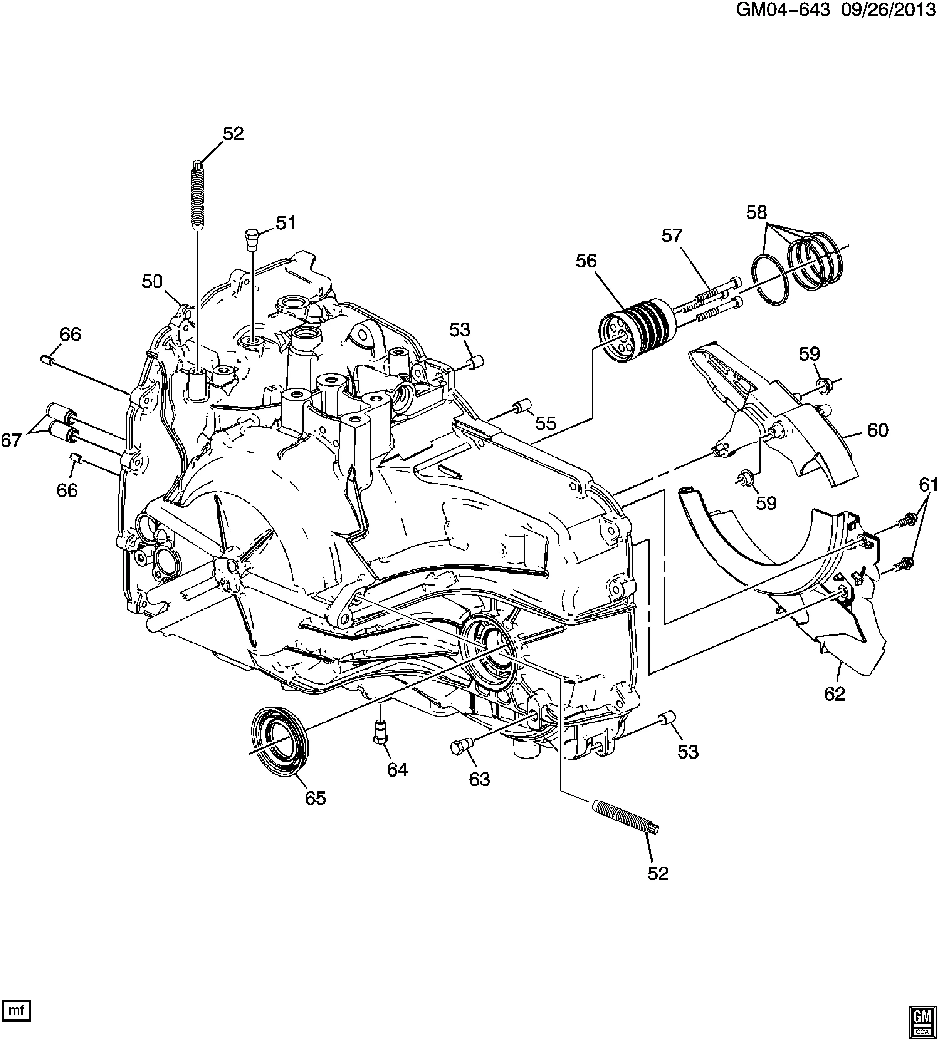 Automatic Transmission Case diagram