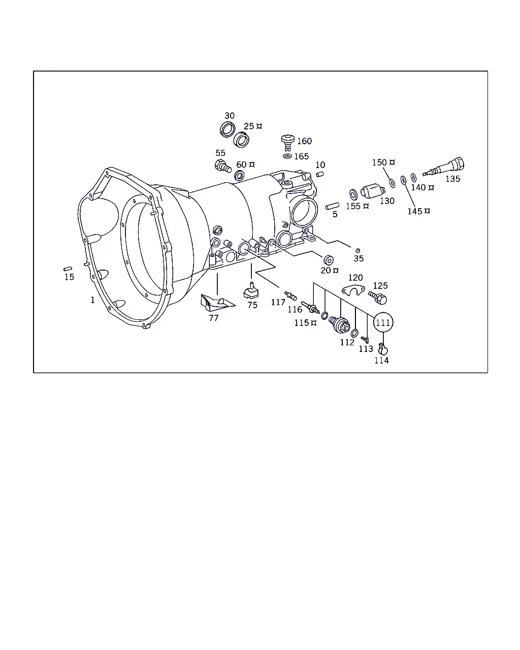 Automatic transmission housing diagram