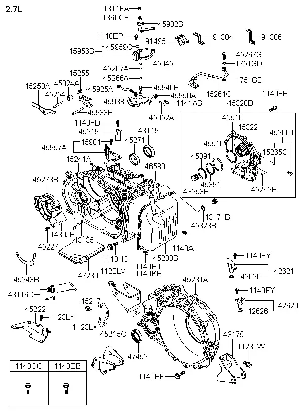 Automatic Transmission Case diagram