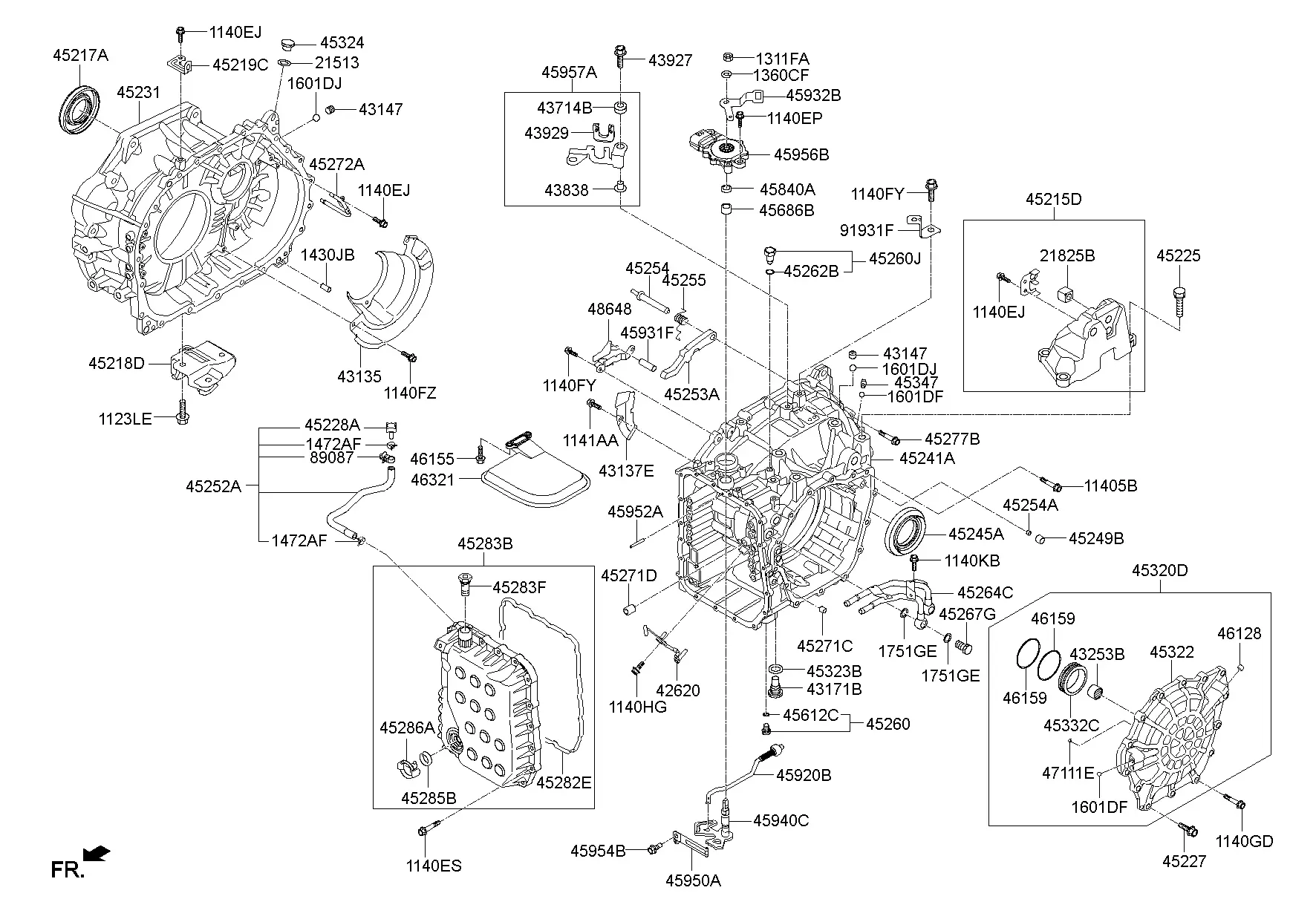 Картер автоматической коробки передач diagram