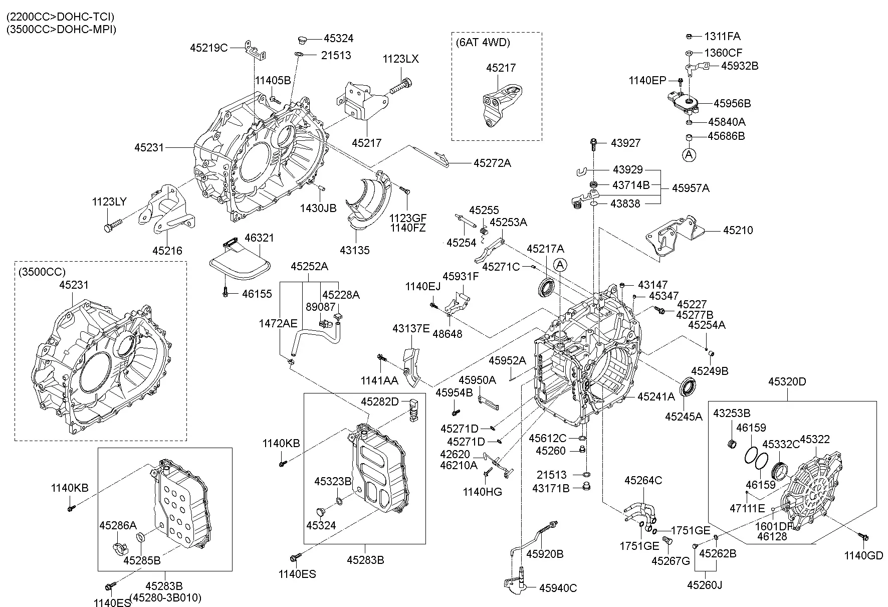 Картер автоматической коробки передач diagram