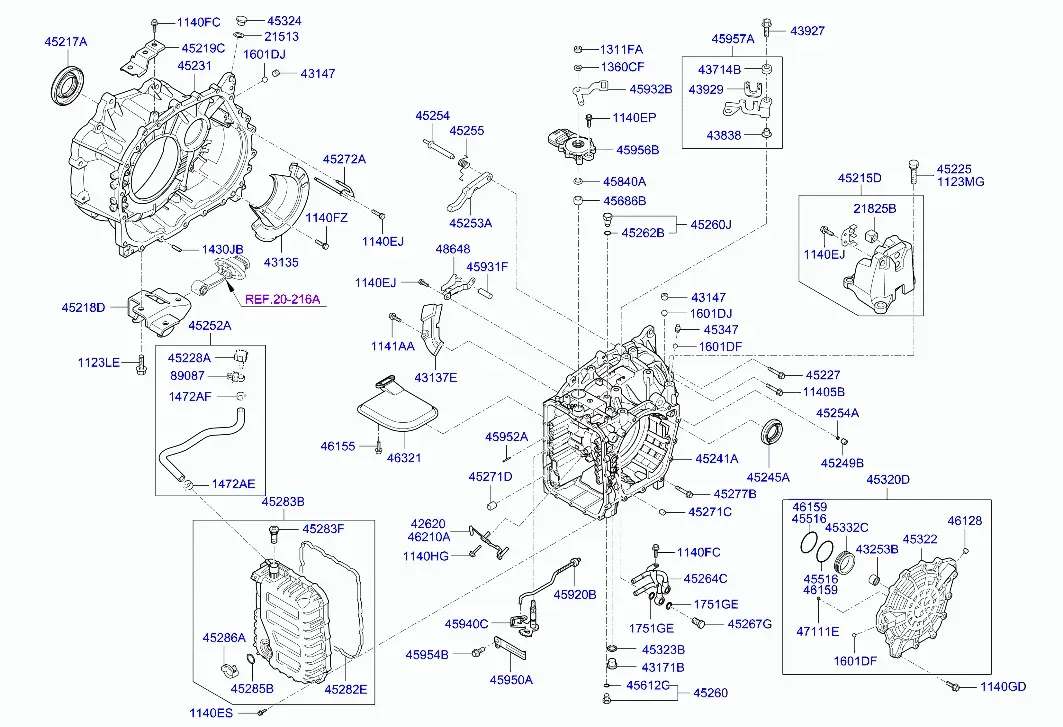 Automatic Transmission Case diagram