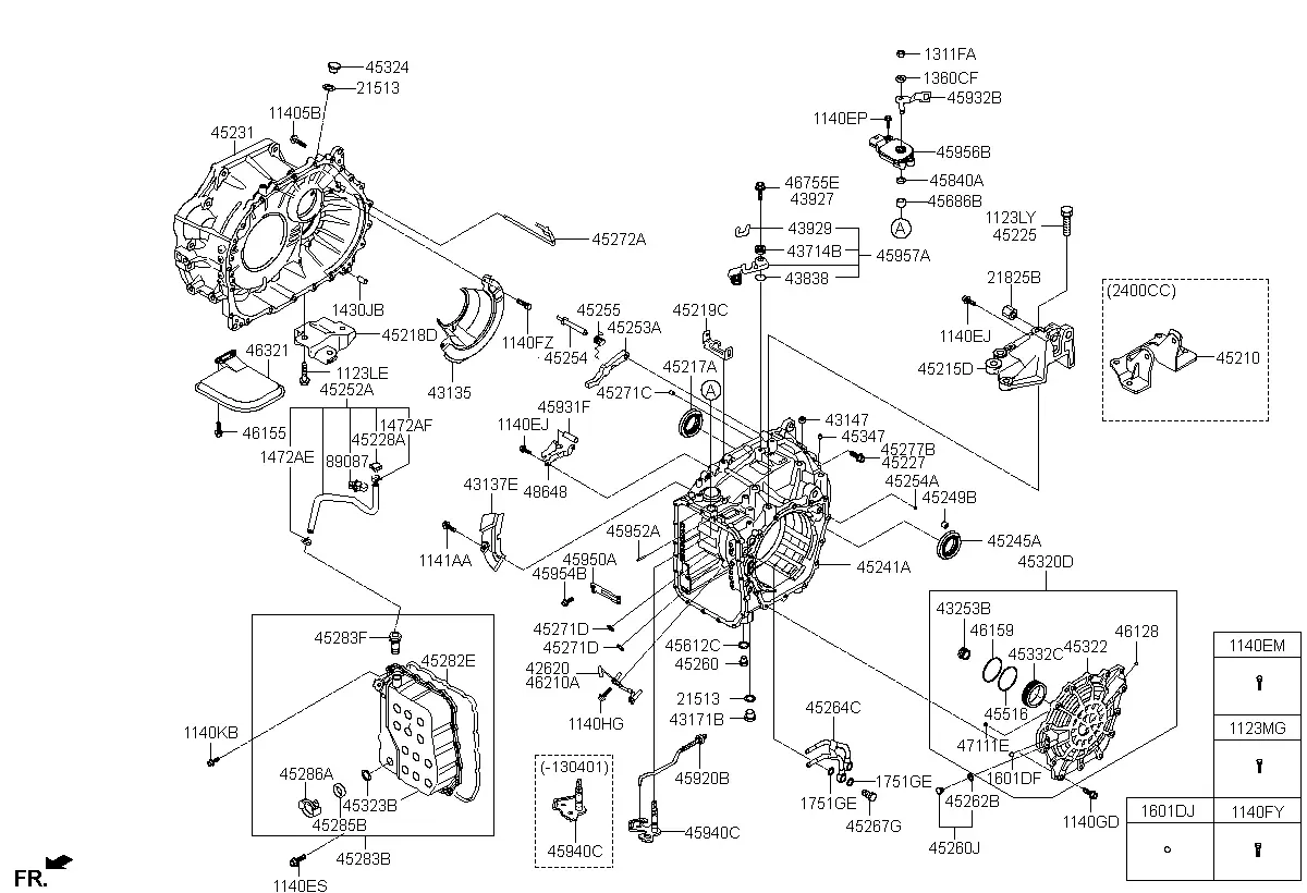 Automatic Transmission Case diagram
