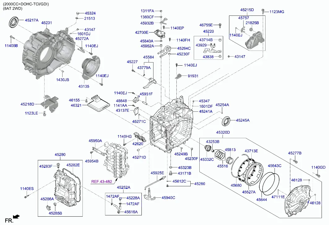 Automatic Transmission Case diagram