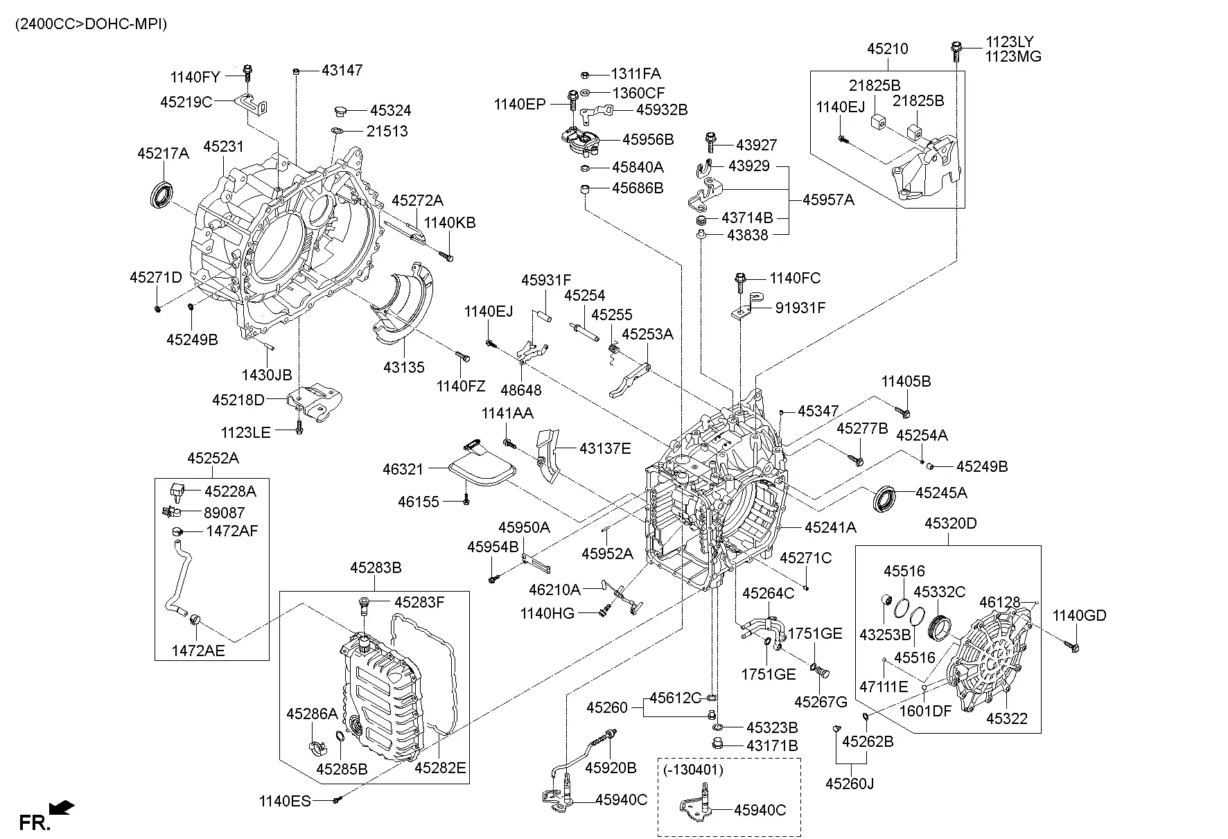 Automatic Transmission Case diagram