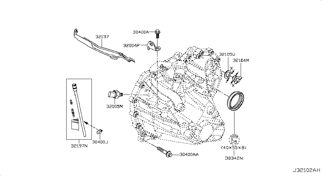 Gearbox Case and Clutch Release Mechanism diagram