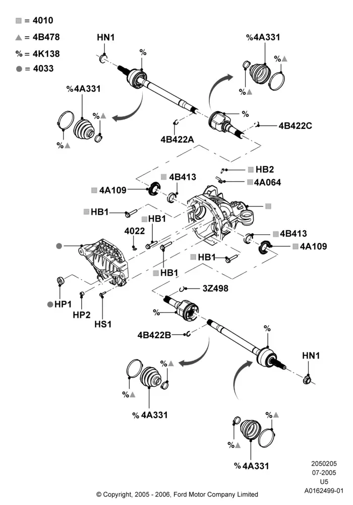 Rear Axle Housing and Shafts diagram