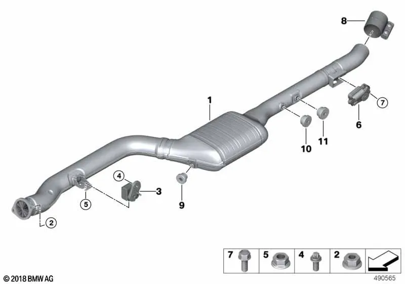 Catalytic Converter and Front Muffler diagram