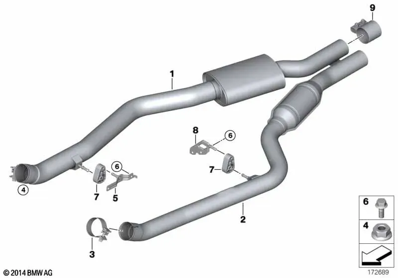 Catalytic Converter and Front Muffler diagram
