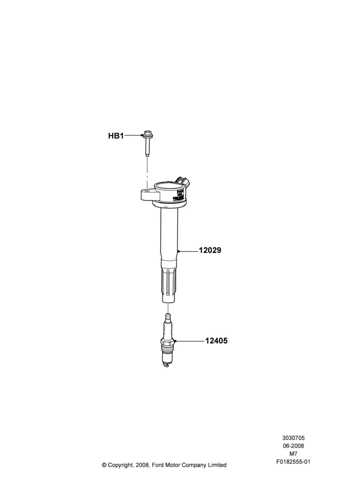 Ignition Coil and Spark Plugs diagram