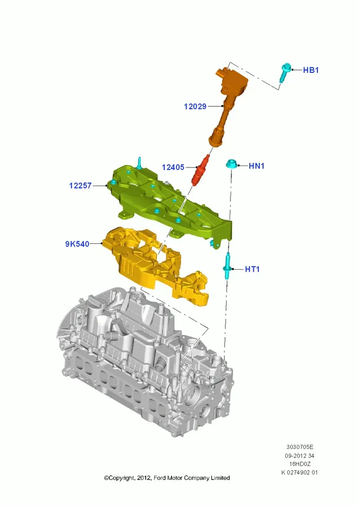 Ignition Coil and Spark Plugs diagram