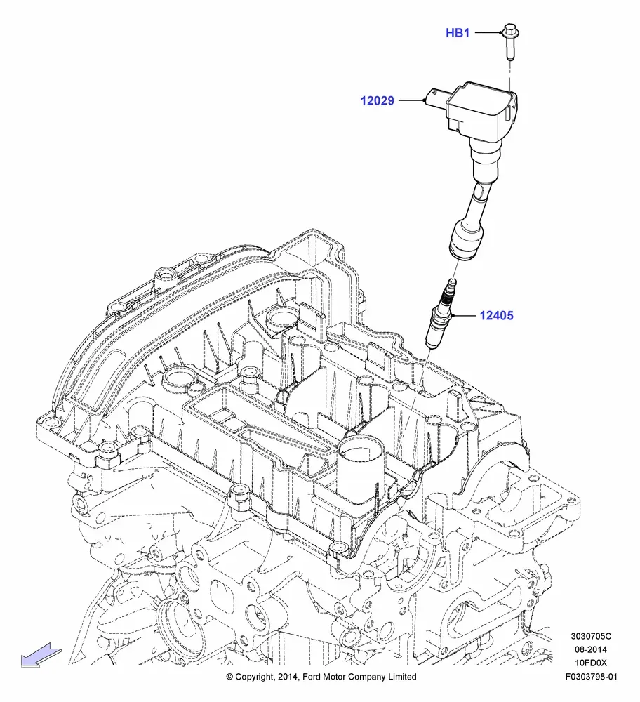 Ignition Coils and Spark Plugs diagram