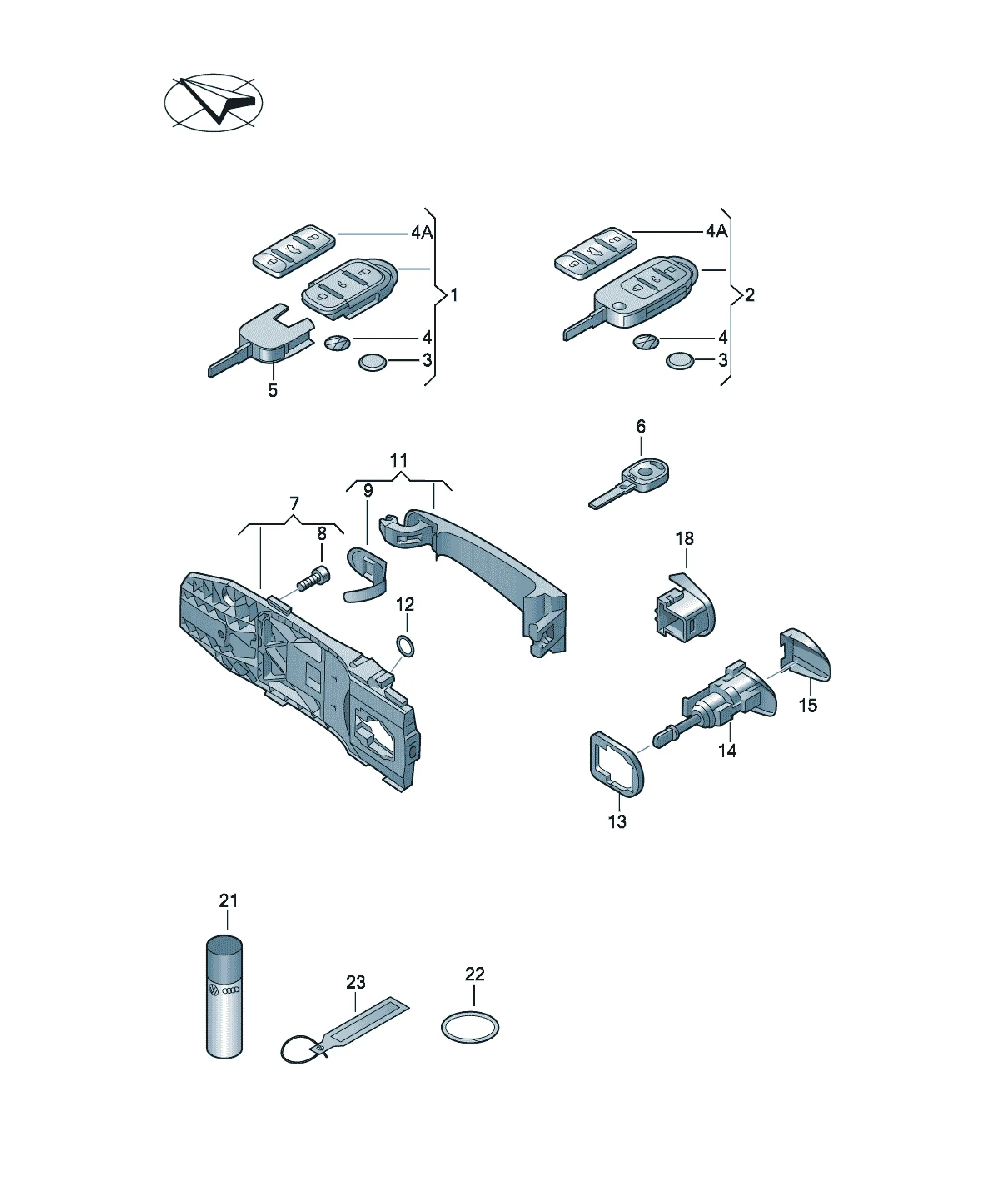 Lock and key set diagram