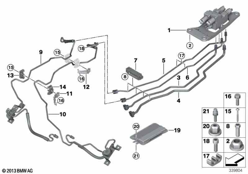 Клапанный блок системы Dynamic Drive diagram