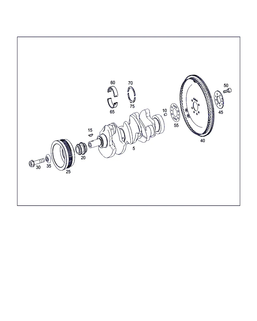 Crankshaft and Flywheel diagram