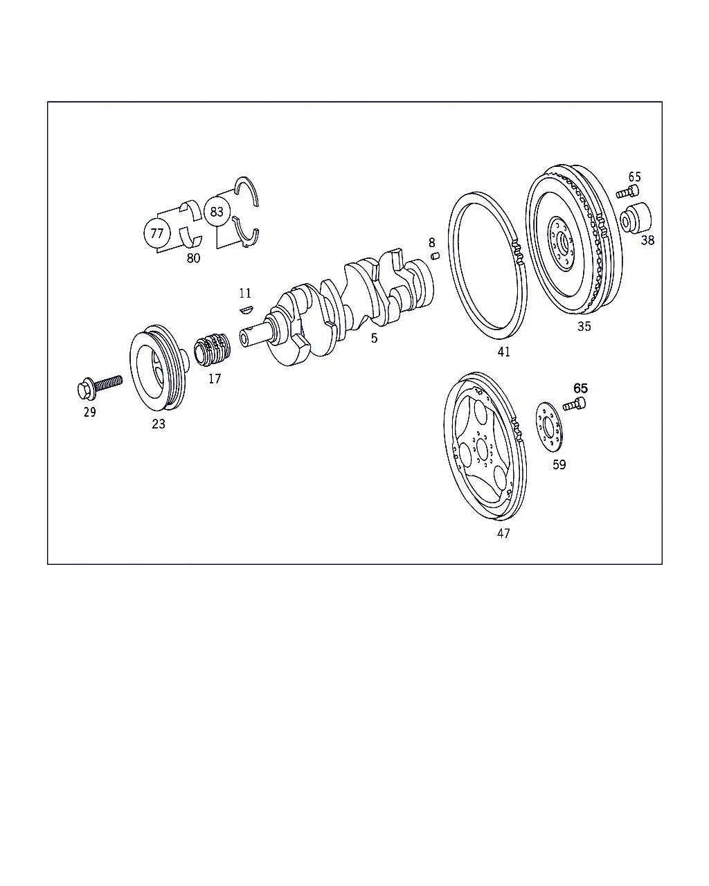Коленчатый вал и маховик diagram