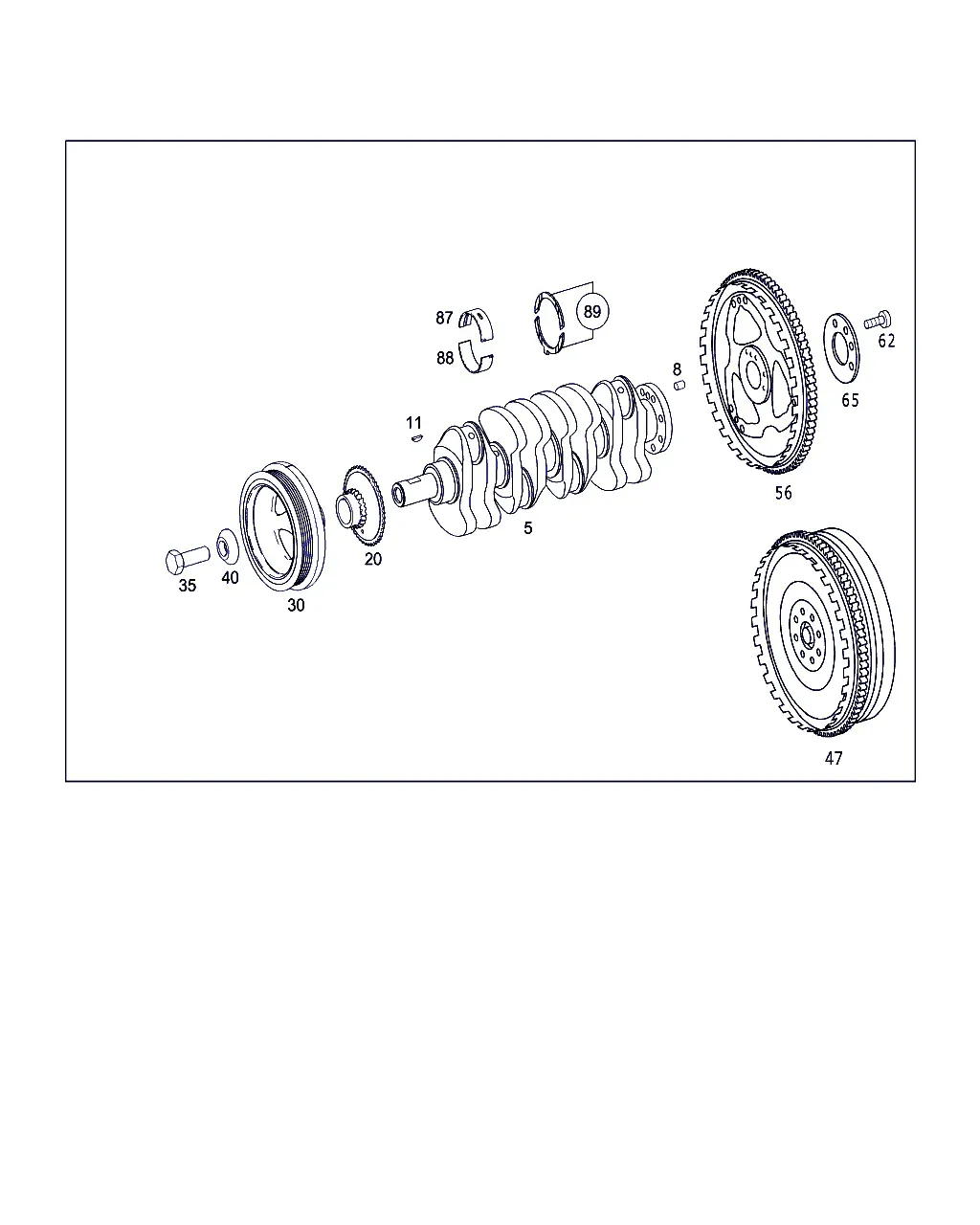 Crankshaft and Flywheel diagram