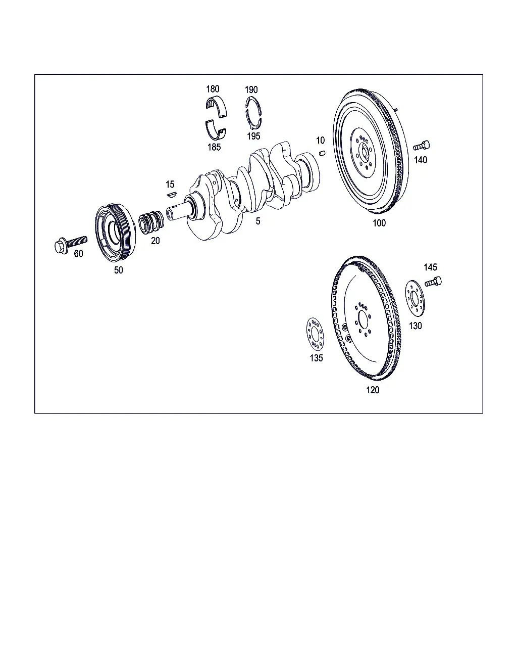 Crankshaft and Flywheel diagram