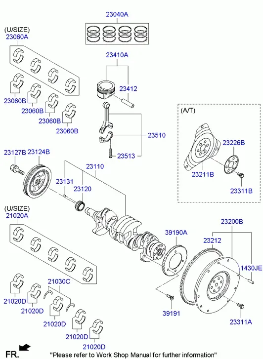 Crankshaft and Pistons diagram