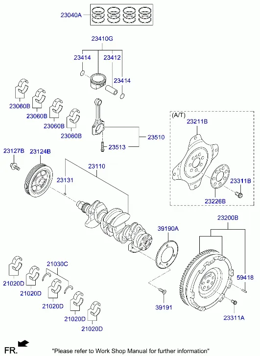 Crankshaft and Pistons diagram