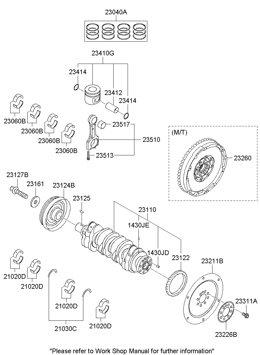 Коленвал, поршни и шатуны diagram