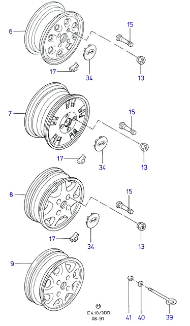 Wheels and Hubcaps diagram