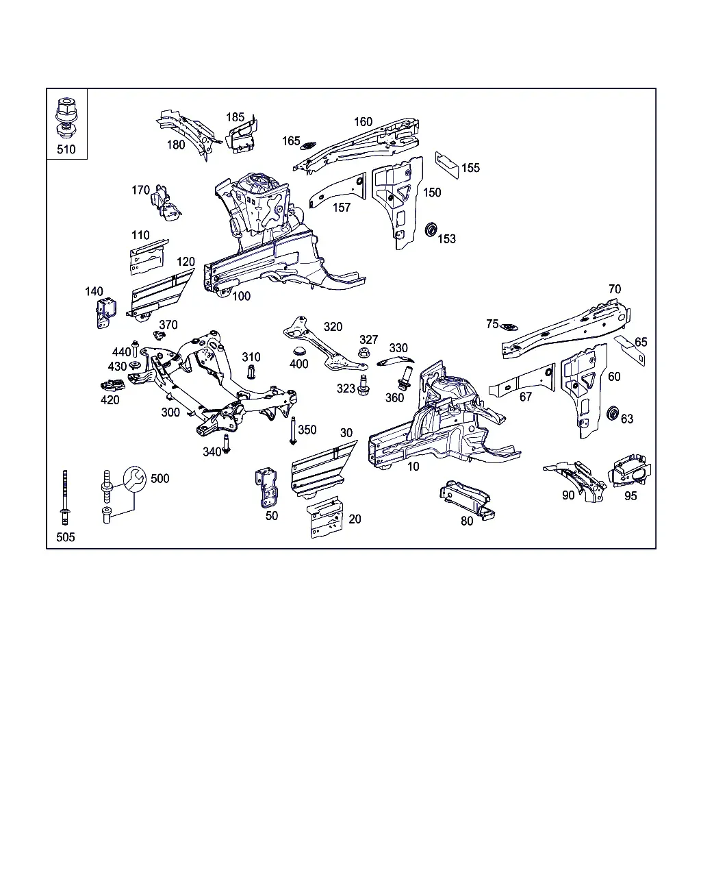 Wheel Arch and Front Axle Brackets diagram
