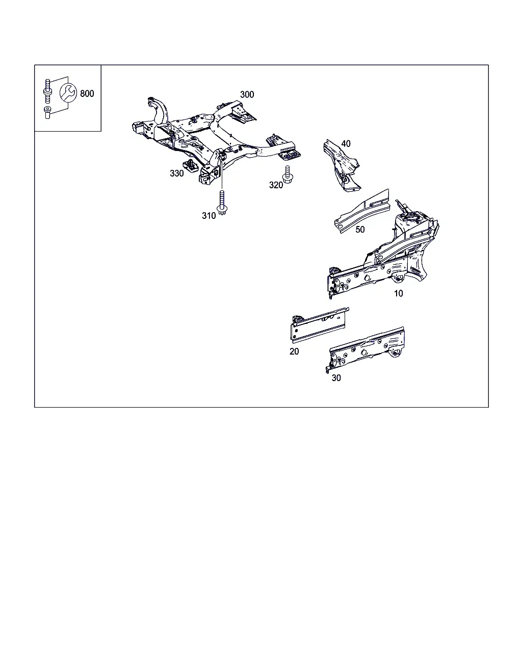 Wheel Arch and Front Axle Brackets diagram