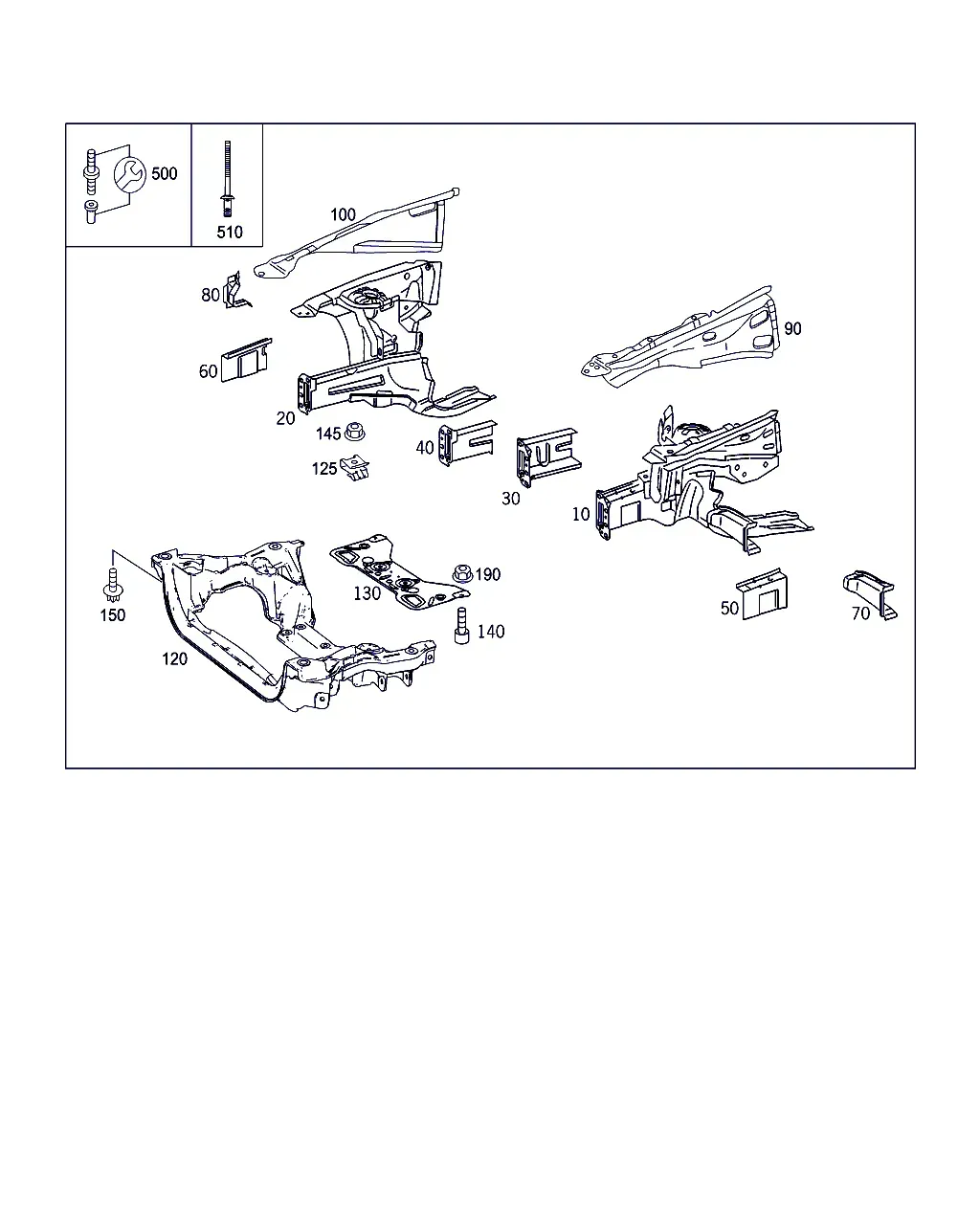 Wheel Arch and Front Axle Brackets diagram