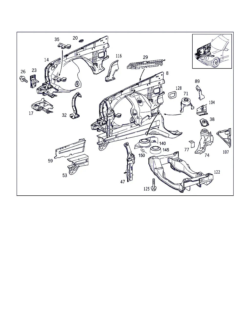 Wheel Arch and Front Axle Brackets diagram