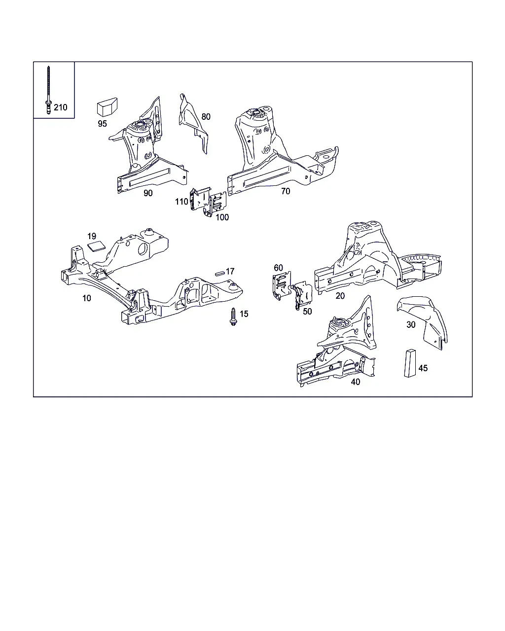 Wheel Arch and Front Axle Brackets diagram