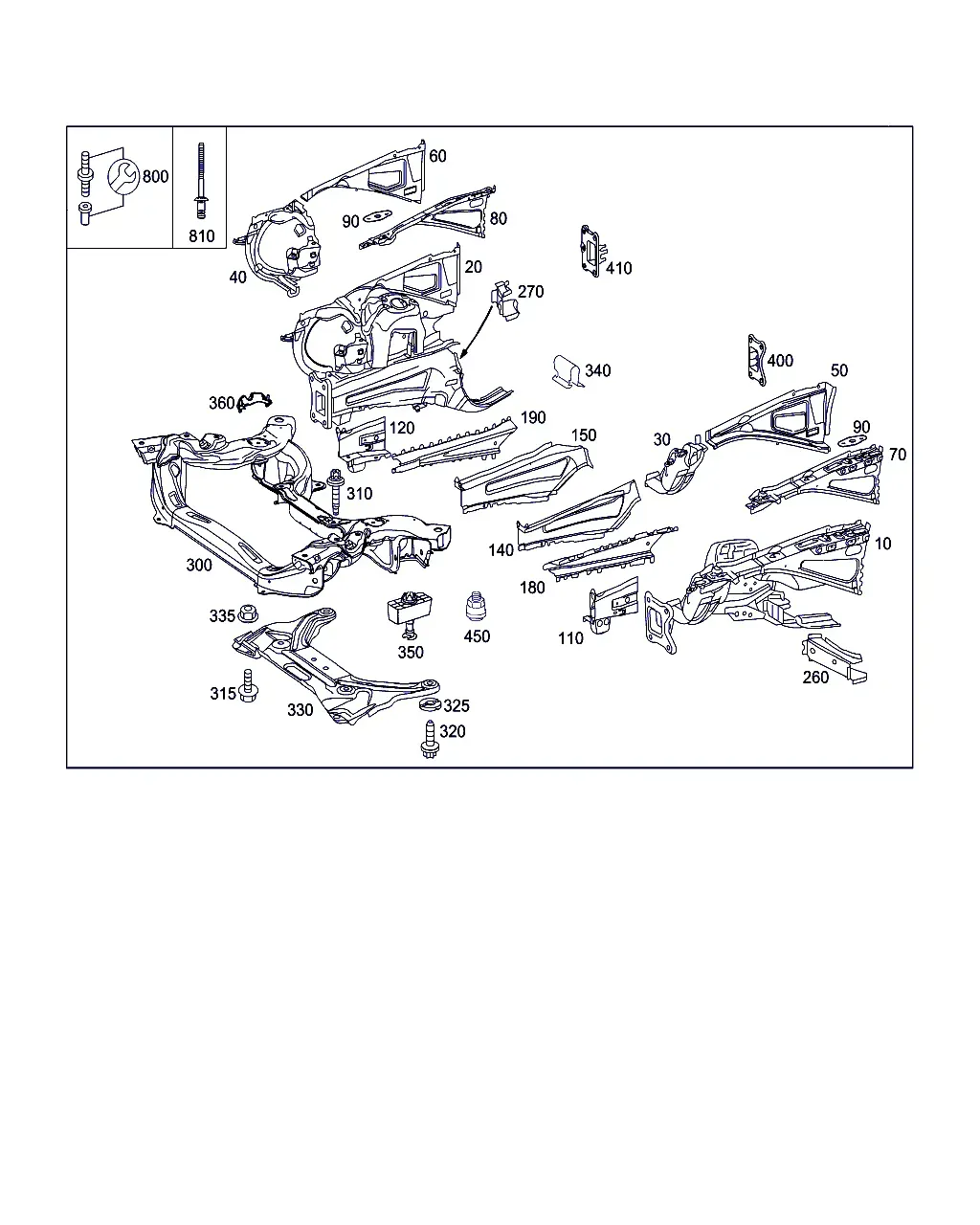 Колёсные арки и кронштейны переднего моста diagram