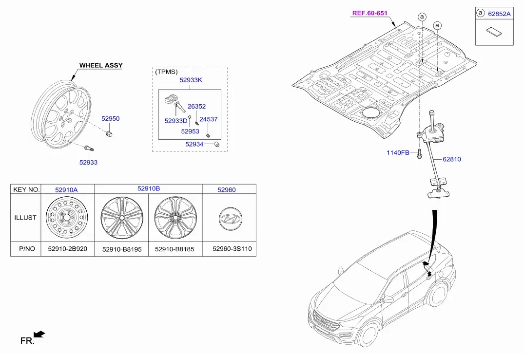 Wheel and Hub Cap diagram