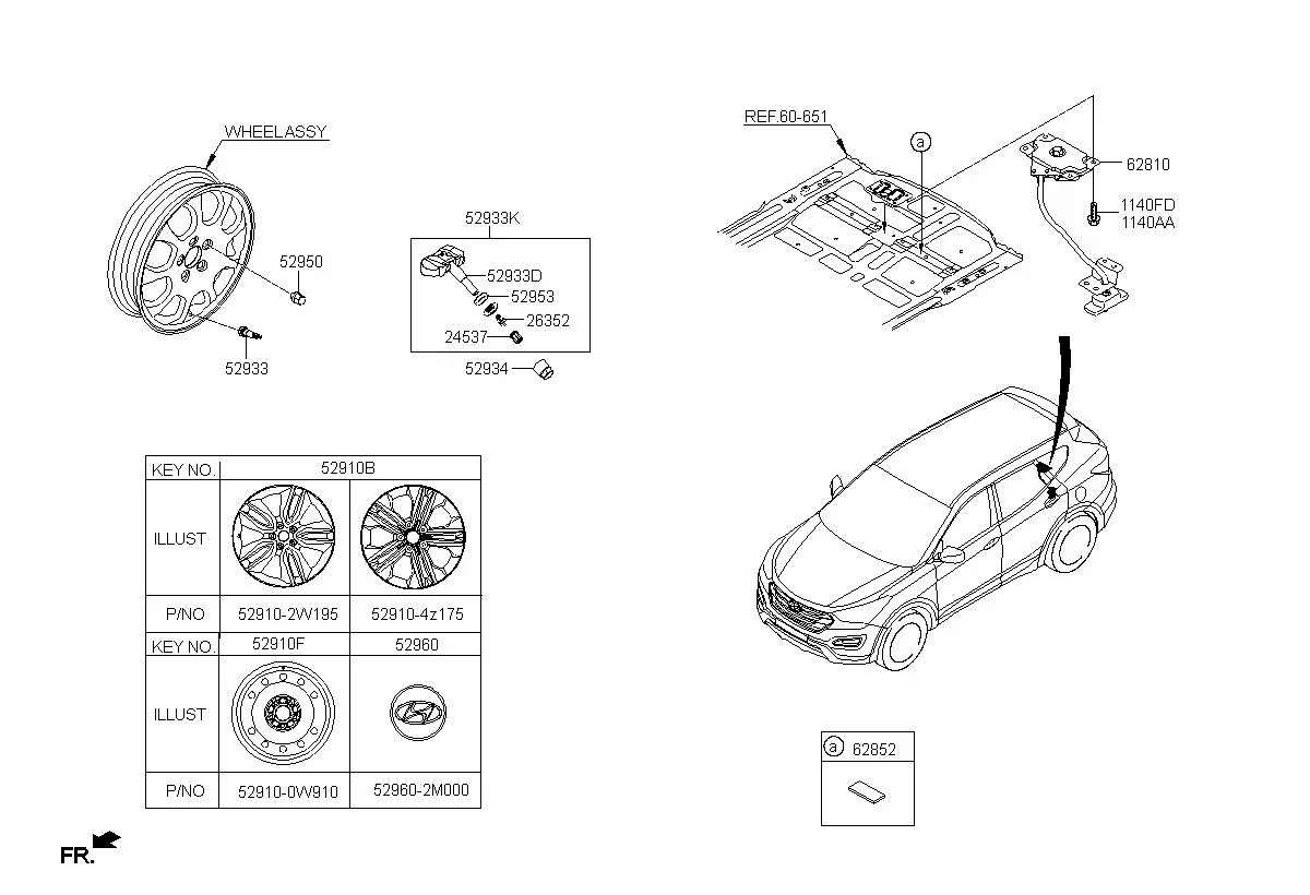 Wheel and Hub Cap diagram