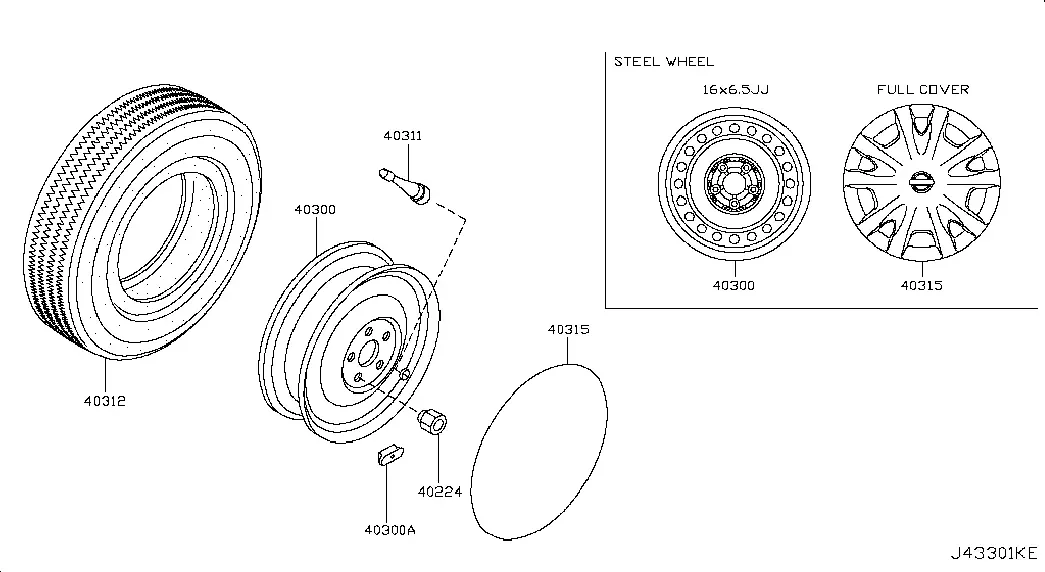 Steel Wheel and Tire diagram