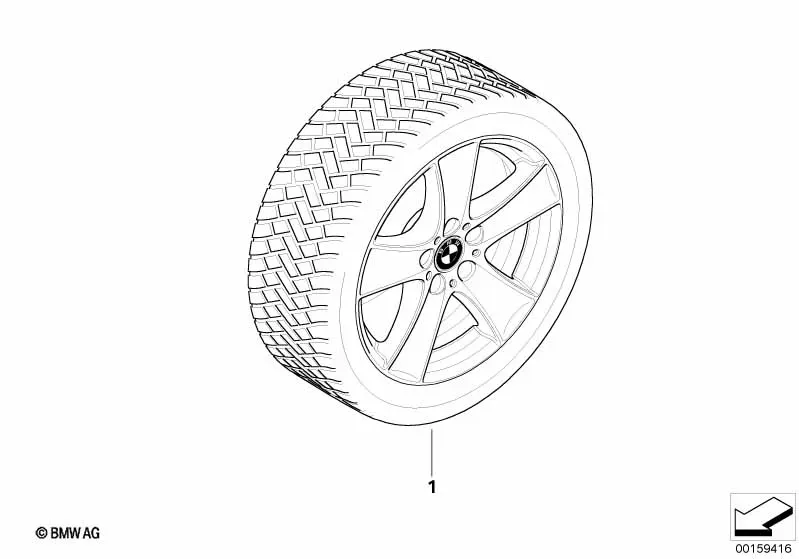 Колесо в сборе зимнее, 18" diagram