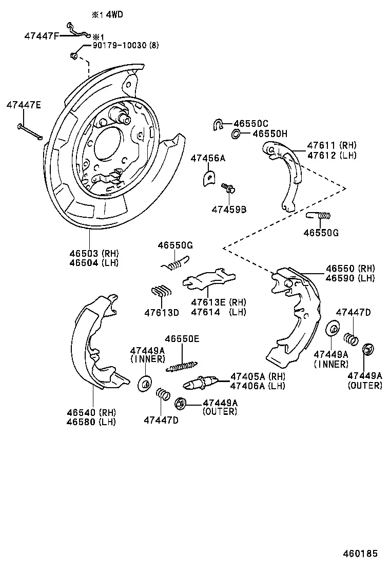 Parking Brake Shoes diagram