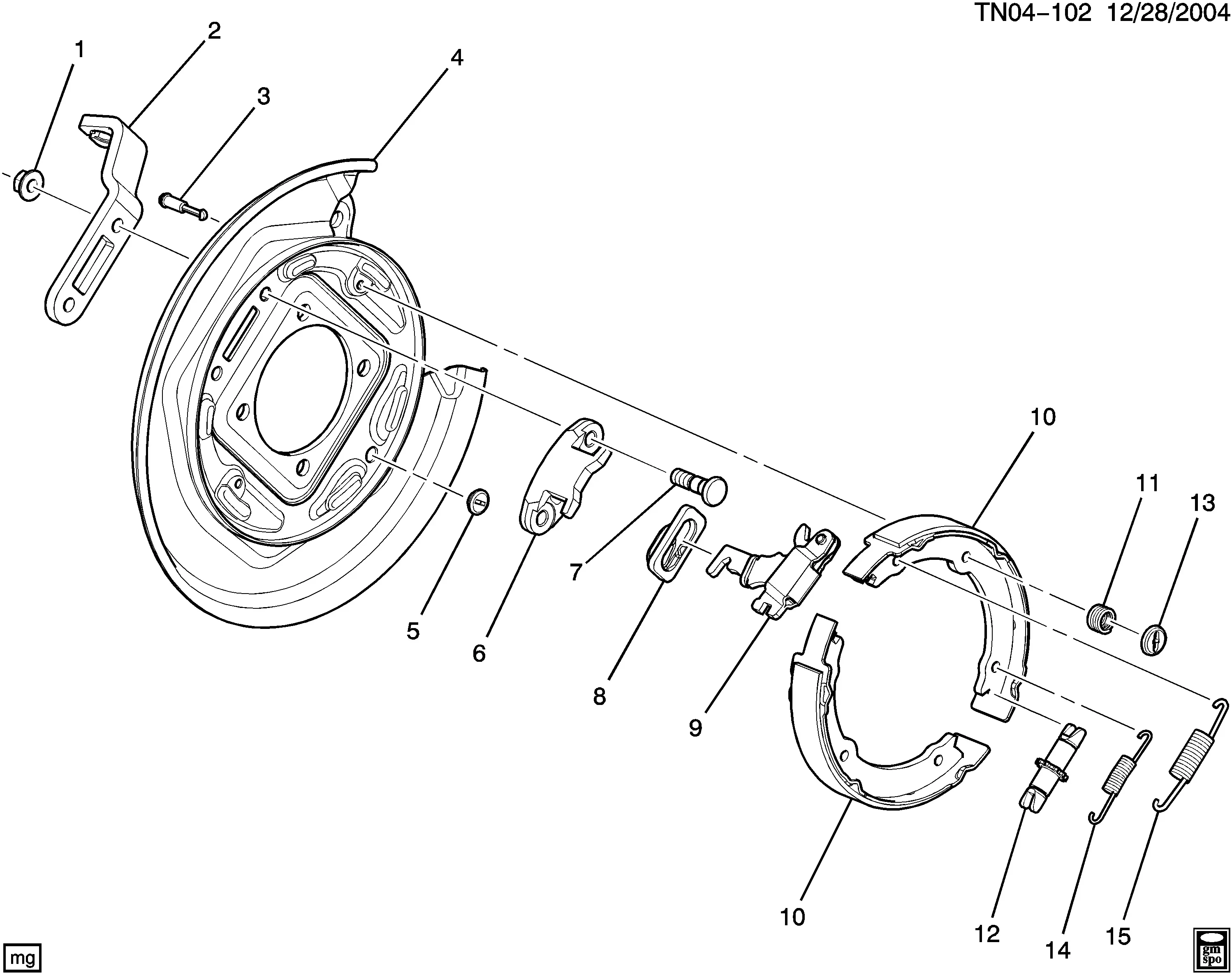 Parking Brake Shoes diagram