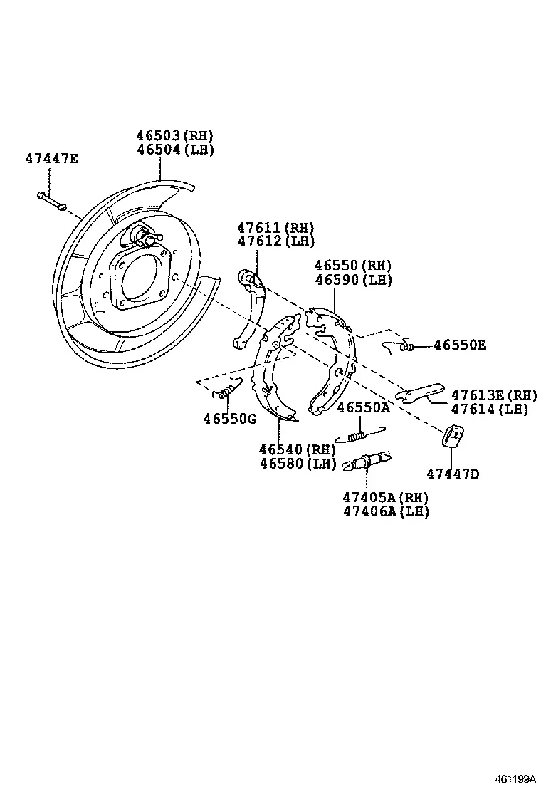 Parking Brake Shoes diagram