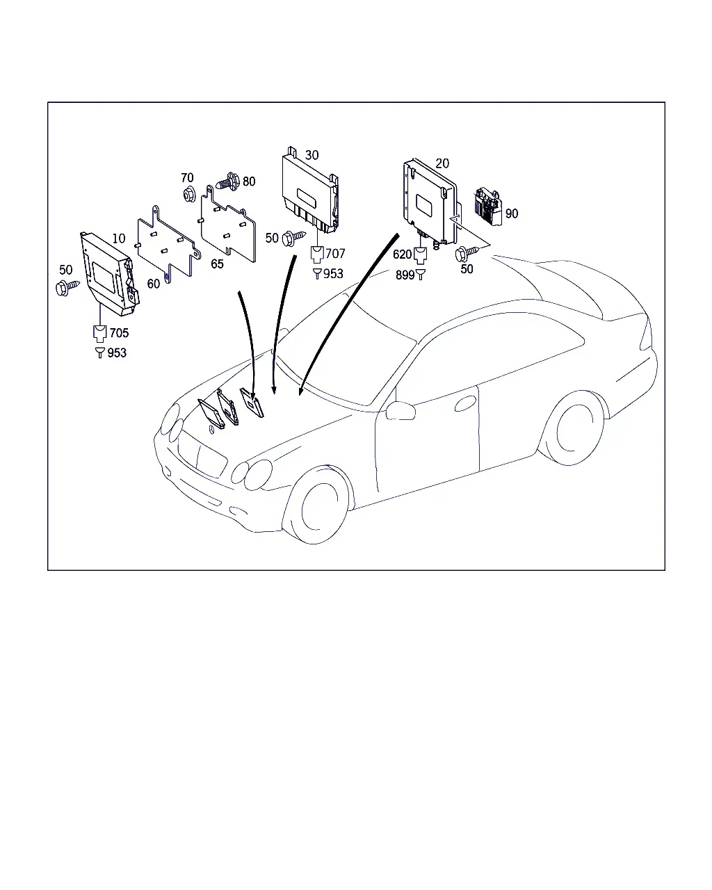 Switching Unit in Front Passenger Footwell diagram