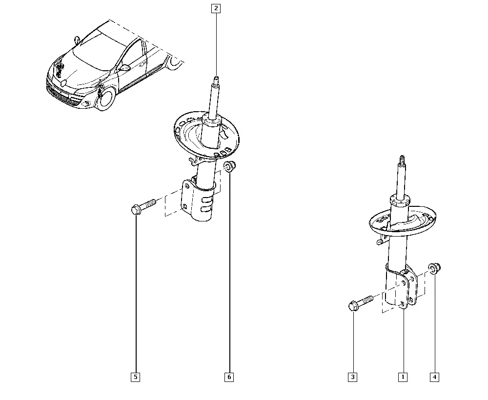 Front Shock Absorber Kit diagram
