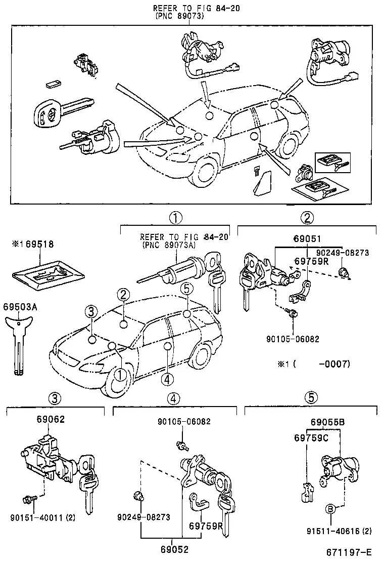 Lock Cylinder and Key Set diagram