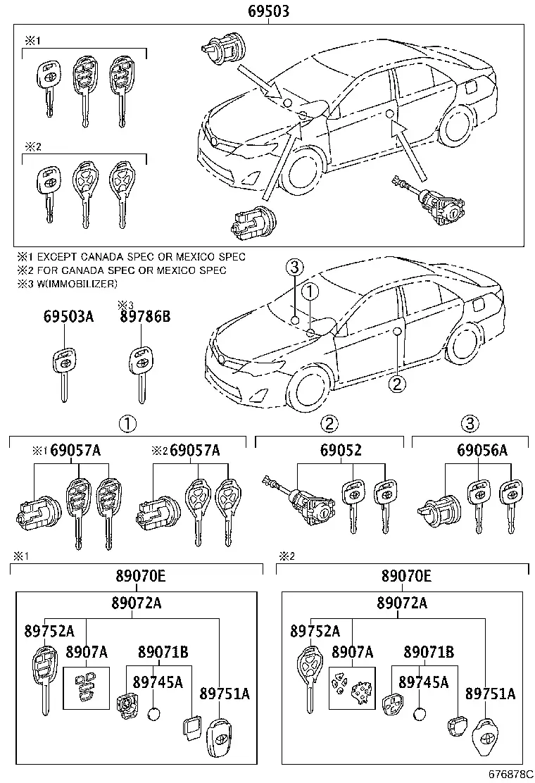 Lock Cylinder and Key Set diagram
