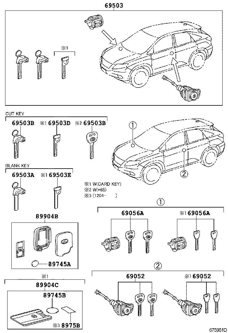 Lock Cylinder and Key Set diagram