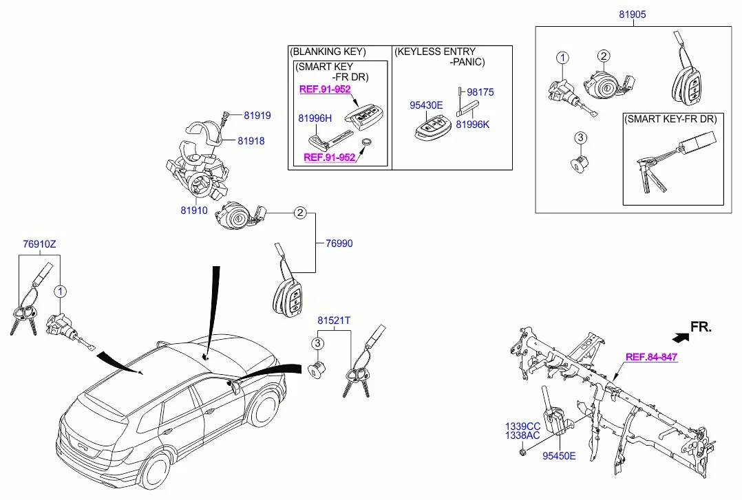 Ignition Lock and Key Set diagram