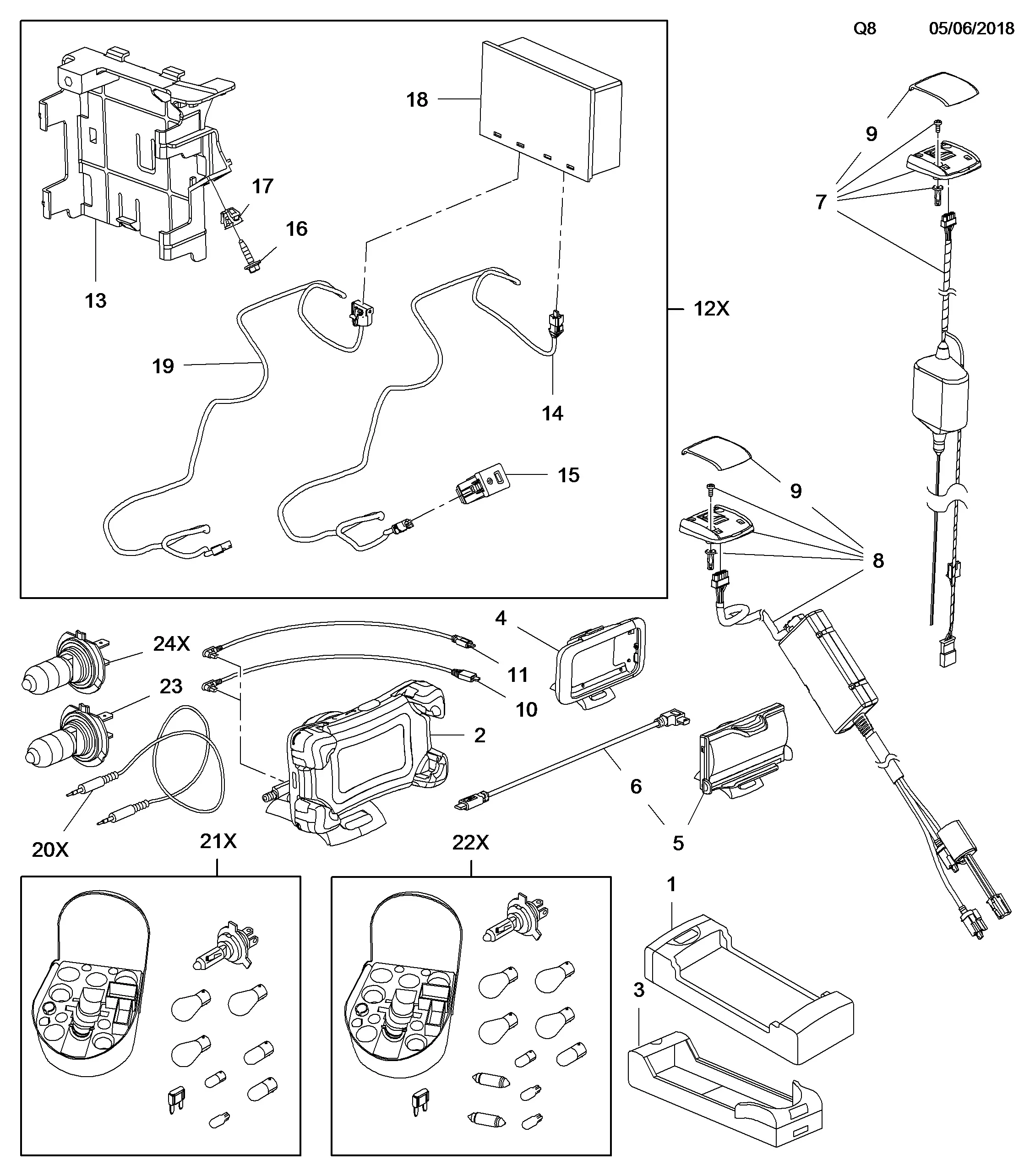 Spare Bulb and Fuse Kits diagram