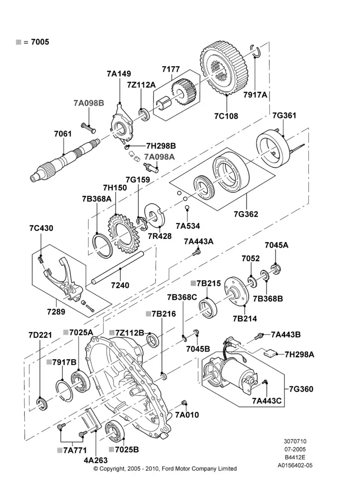 Transfer Case Components diagram